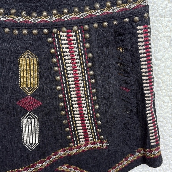 NWT Desigual Studded Embroidered 
Fringed Boho Festival Skort - Picture 3 of 16